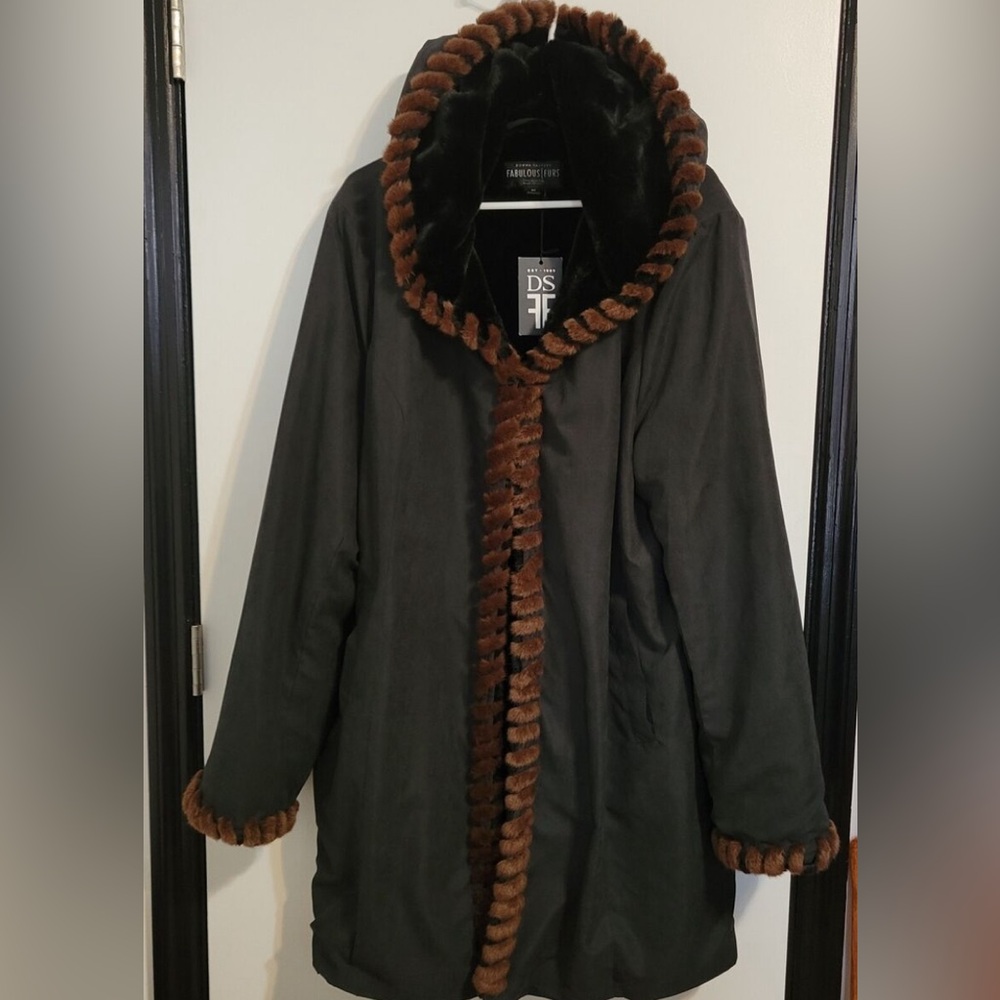 Fabulous Furs - Hooded Black Parka